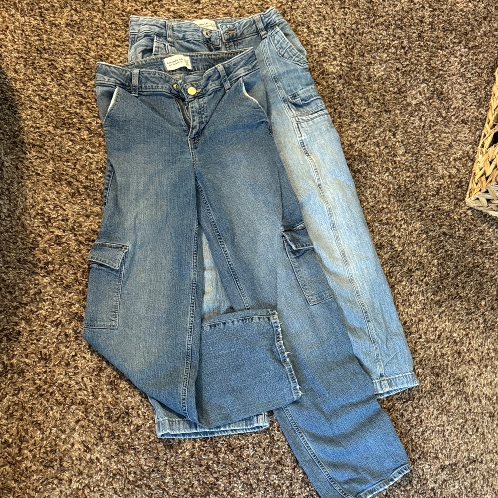 Abercrombie Kids Blue Jeans 2 pair size 11/12 girls.